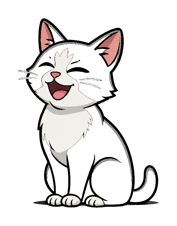 Edgar the cat laughing